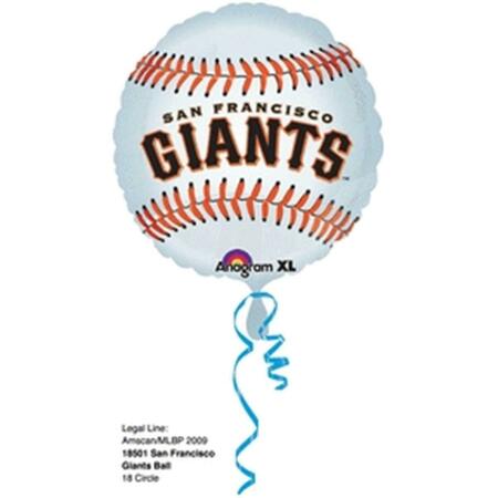 ANAGRAM HX San Francisco Giants Foil Flat Balloon, 5PK 44330